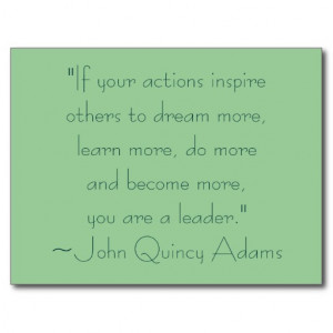 John Quincy Adams Leadership Quote Postcards