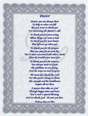 inspirational poems for pastors Pastor Appreciation Poems.
