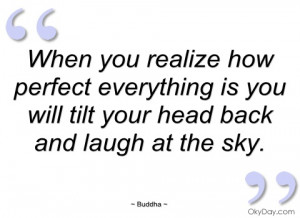 when you realize how perfect everything is buddha