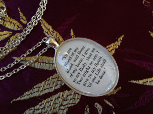 Outlander Ye are blood of my blood Book Quote Charm Oval Pendant ...