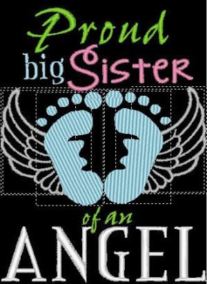 Proud big Sister of an Angel embroidery design by CutesyCKDesigns, $4 ...