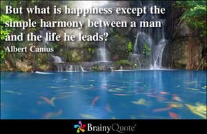 ... except the simple harmony between a man and the life he leads