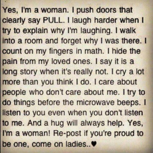 Yes, I'm a woman.