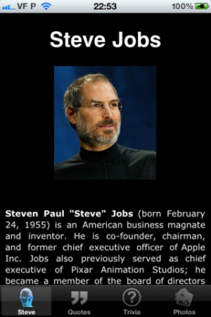 Steve Jobs Quotes and Trivia for iPhone, iPod touch, and iPad on the ...
