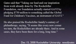 Quotes re Rockefeller Foundation, Merck & Gates