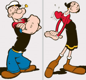 Popeye und Olivia - Comic Gemälde - 100 x 100 cm , Original , #290217 ...