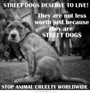 Street dogs deserve to live! They are not less worth just because they ...
