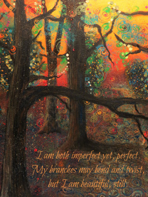 Inspiration motivation quote word tree art print