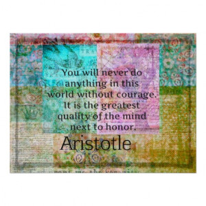 Aristotle motivational quote Courage and Honor Print