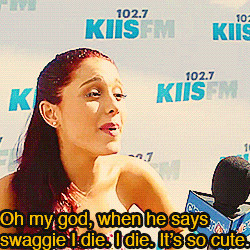 Ariana Grande talking about/singing a line from Boyfriend by Justin ...