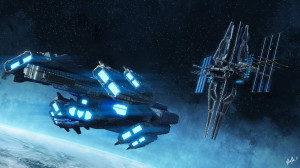 sci fi space station concept art