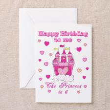 Princess 6th birthday Greeting Card for
