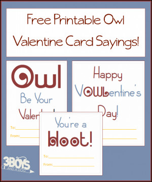 Free Printable Owl Valentine Cards