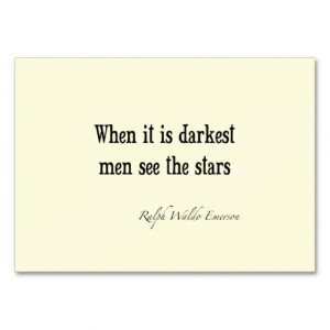 Ralph Waldo Emerson Inspirational Quote Darkest Business Card Template