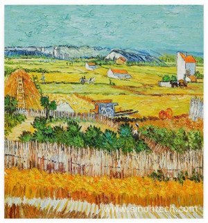 ... óleo de Repro pintado a mano pintura al óleo de Van Gogh la cosecha
