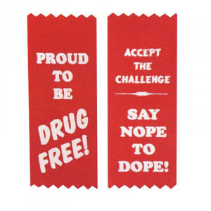 Drug Free Award Ribbons Promotional Custom Imprinted With Logo