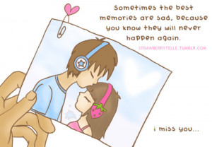 ... cartoon, couple, girl, heart, love, memories, missin you, never, sad