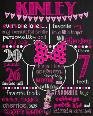 Minnie Birthday Chalkboard Sign DIGITAL FILE ONLY This item is ...