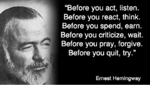 Dudleys Diary: Some Quotes By Ernest Hemingway ...