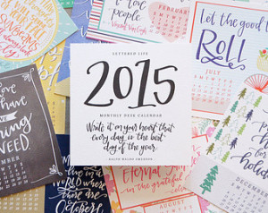 2015 Inspirational Desk Calendar - Handlettered Quote Calendar ...