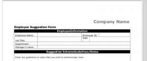 Employee Suggestion Template A Customizable Form Word Doc