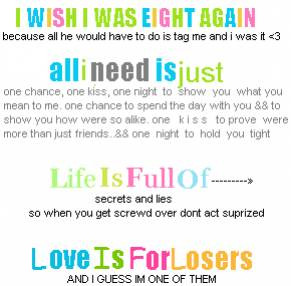 Wish I Was Eight Again ~ Being In Love Quote
