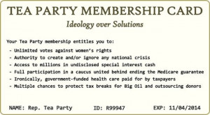 Tea Party Membership Cards