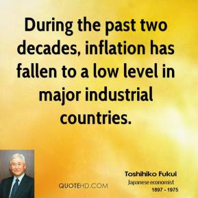 Toshihiko Fukui - During the past two decades, inflation has fallen to ...