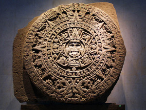An Aztec calendar, which was an adaptation of the Mayan calendar. It ...