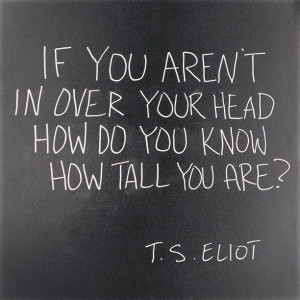 if you aren't in over your head, how do you know how tall you are ...
