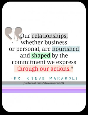 ... and shaped by the commitment we express through our actions. Don't