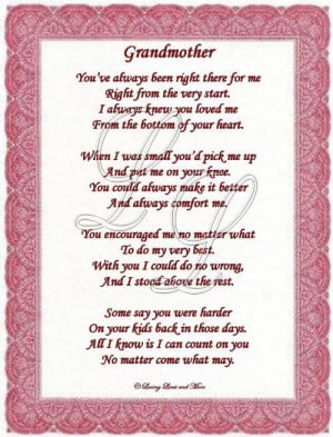 Grandmother poem is for the grandmother who has loved you all her life ...
