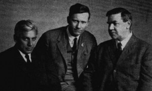 Photo of Eastman, Jim Cannon and Bill Haywood taken in Moscow, 1922