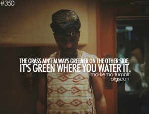 Rapper, big sean, quotes, sayings, greener, grass, life