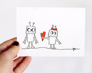 Nerdy Love Card - Geeky Card - Rob ot Love ...