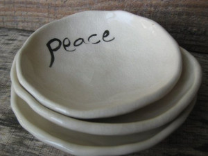 Peace Porcelain Pottery Bowl / Pottery Quote Bowl by TagawaPottery, $7 ...