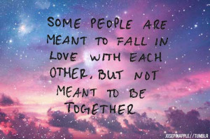 Some people are meant to fall in love with each other, but not meant ...