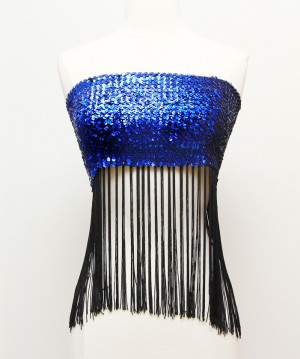 Home / $7 Deals / Let's dance Fringe Sequin Stretch Tube Top
