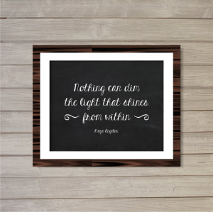 Maya Angelou Quote Wall Art Printable Nothing Can Dim the Light - Faux ...
