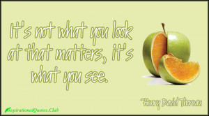 InspirationalQuotes.Club-matters , look , see , Henry David Thoreau
