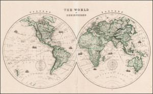 Western Hemisphere World Map