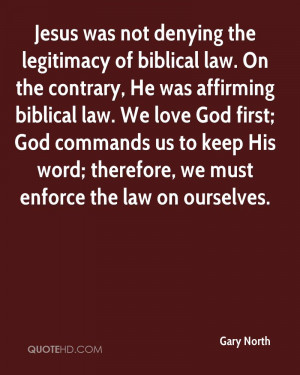... God first; God commands us to keep His word; therefore, we must
