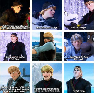 Some of Kristoff's funny and adorkable lines. Also, may I note, first ...