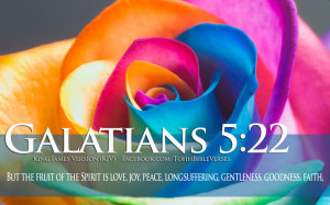 Bible Verses On Love Galatians 5:22 Colorful Flower Wallpaper