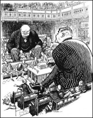 Bevan and Winston Churchill in the House of Commons, Punch Magazine ...