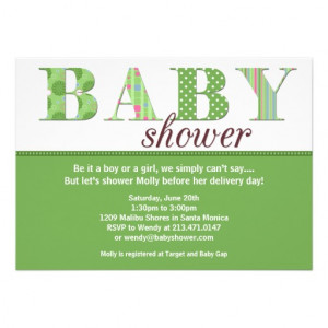 Gender Neutral Baby Shower Invitation