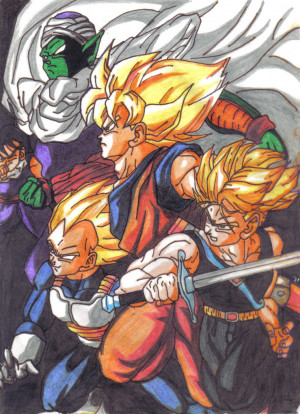 Piccolo, Goku, Vegeta e Trunks by CelsoCarvalho