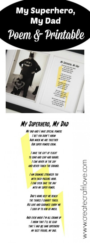 ... Superhero, My Dad Poem and Printable | World’s Funnest Dad Giveaway