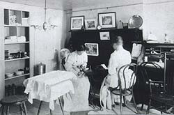 Lilian Wald and Mary Brewster in their Henry Street Office, 1895.