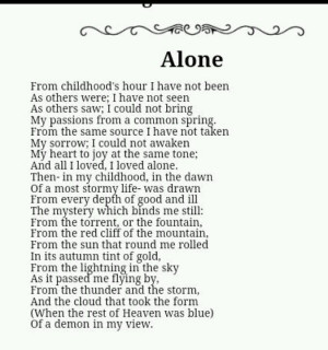 One of my favorite poems by the famous Edgar Allan Poe